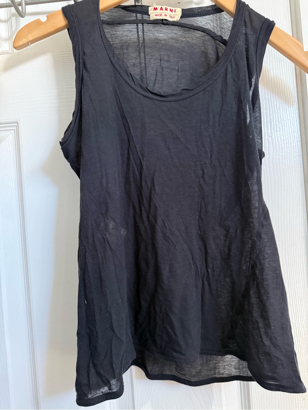 Marni Black Lightweight Cotton Tank Top